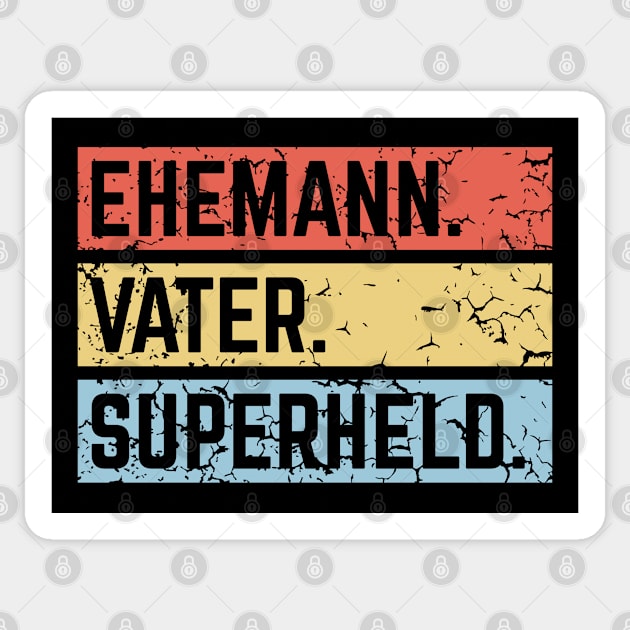 Ehemann Vater Superheld (Super Papa / Superpapa / Vintage / 3C) Sticker by MrFaulbaum